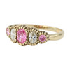 Second Hand 9ct Gold Pink & White Cubic Zirconia 5 Stone Ring