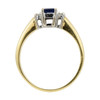 Second Hand 18ct Gold Baguette Sapphire & Diamond 3 Stone Ring