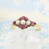 Vintage 18ct Gold Ruby & Pearl Dress Ring