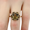 Second Hand 9ct Gold Smoky Quartz Scalloped Ring