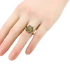 Second Hand 9ct Gold Smoky Quartz Scalloped Ring