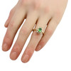 Second Hand 14ct Gold Tsavorite & Diamond Cluster Ring