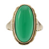 Second Hand 9ct Gold Oval Cut Green Agate Ring