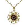 Second Hand 9ct Gold Garnet Ropework Pendant & Chain