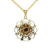 Second Hand 9ct Gold Garnet Ropework Pendant & Chain