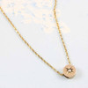 Antique 9ct Gold Star Set Pearl Disc Pendant with 14ct Gold Chain Necklace