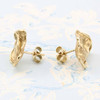 Second Hand 9ct Gold Abstract Leaf Studs