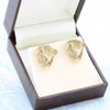 Second Hand 9ct Gold Abstract Leaf Studs