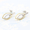 Second Hand Two Colour 18ct Gold Diamond Leaf Earrings