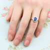 Art Deco Style 18ct Gold Sapphire & Diamond Cluster Ring