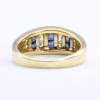 Second Hand 14ct Gold Square Sapphire & Diamond Half Hoop Ring