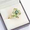 Second Hand 9ct Gold Green Sapphire & Peridot Cluster Ring