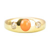 Antique 18ct Gold Coral & Diamond Gypsy Ring