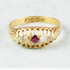 Antique 18ct Gold Ruby & Diamond 5 Stone Ring