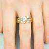 Second Hand 14ct Gold Cubic Zirconia 3 Piece Engagement Wedding Ring