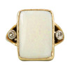 Antique 18ct Gold Opal & Diamond Panel Ring