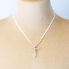 Second Hand 18ct Gold Cubic Zirconia Curved Cross Pendant