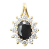 Second Hand 18ct Gold Sapphire and Cubic Zirconia Cluster Pendant