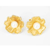 Second Hand 18ct Gold Pearl Flower Stud Earrings