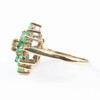 Second Hand 9ct Gold Emerald and Diamond Cluster Ring