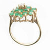 Second Hand 9ct Gold Emerald and Diamond Cluster Ring