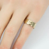 Second Hand 9ct Gold Small Geometric Embossed Wedding Ring