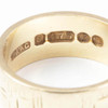 Second Hand 9ct Gold Small Geometric Embossed Wedding Ring