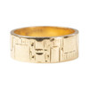 Second Hand 9ct Gold Small Geometric Embossed Wedding Ring