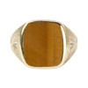 Second Hand 9ct Gold Rectangle Cushion Tiger Eye Signet Ring