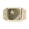 Second Hand 9ct Gold Square Faced Diamond Signet Ring