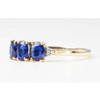 Second Hand 10k Gold 3 Stone Sapphire & Diamond Shoulders Ring