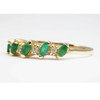 Second Hand 14ct Gold Oval Cut Emerald and Diamond Eternity Ring