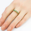 Second Hand 14ct Gold Oval Cut Emerald and Diamond Eternity Ring