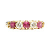 Vintage 18ct Gold Ruby and Diamond 5 Stone Ring