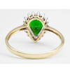 Second Hand 9ct Gold Green Spinel and Diamond Pear Shaped Cluster Ring