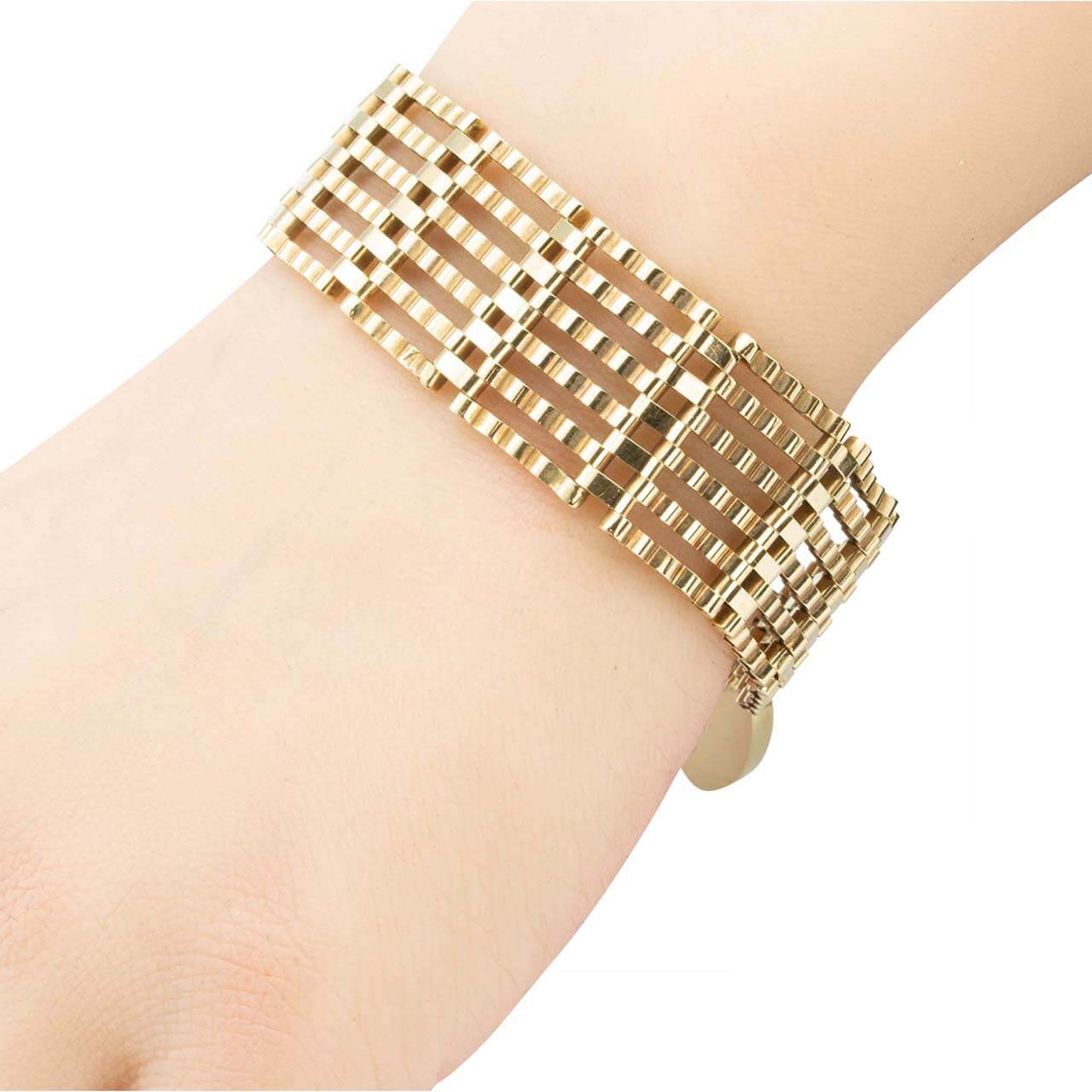 Second Hand 9ct Gold Wide Gate Bracelet RH Jewellers