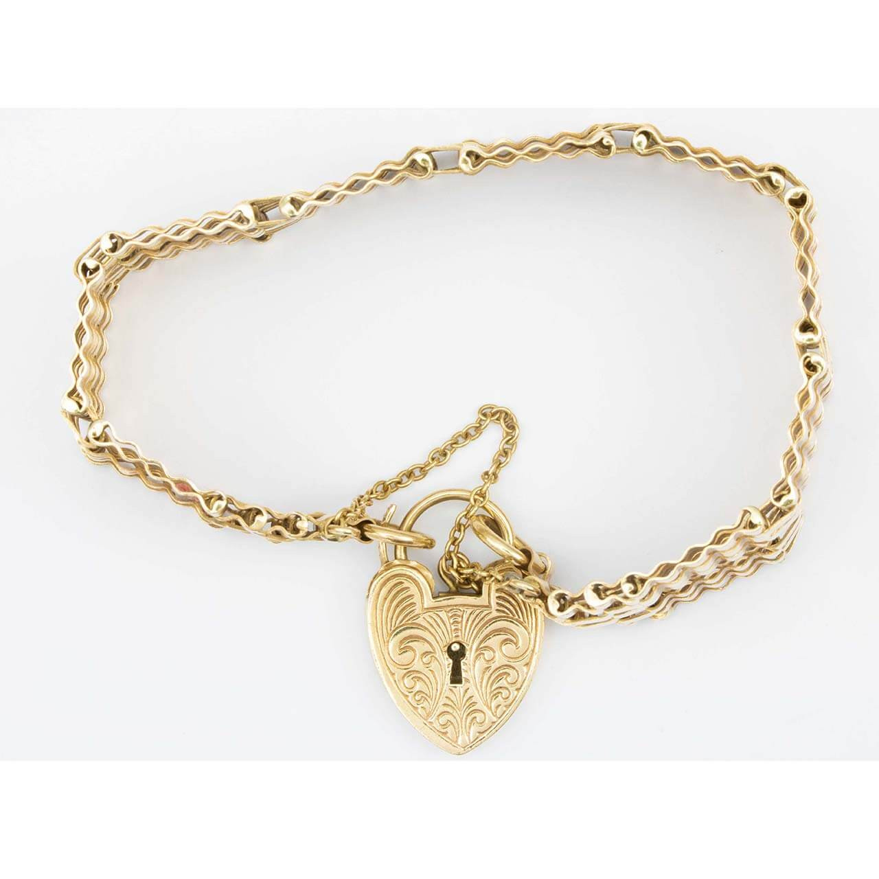 Second Hand 9ct Gold Wide Gate Bracelet RH Jewellers