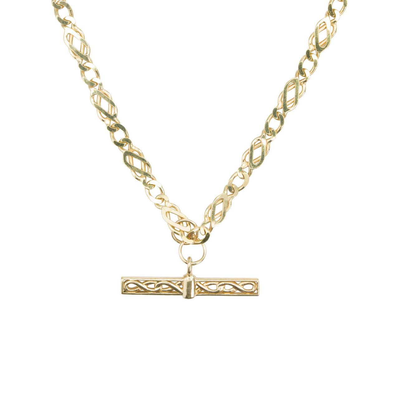 Gold Chain Link T-bar Necklace | boohoo