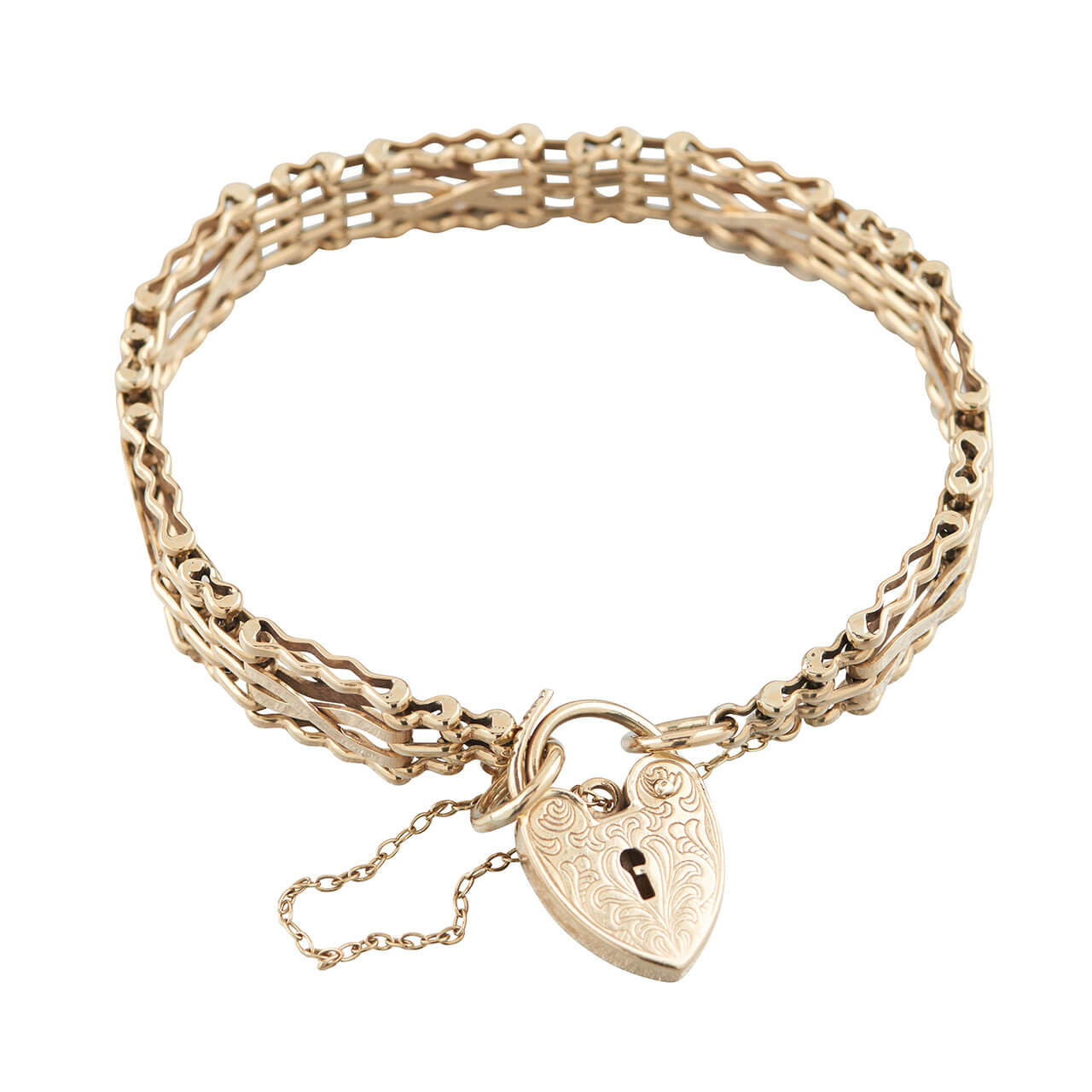 Second Hand 9ct Gold Fancy Gate Bracelet | RH Jewellers