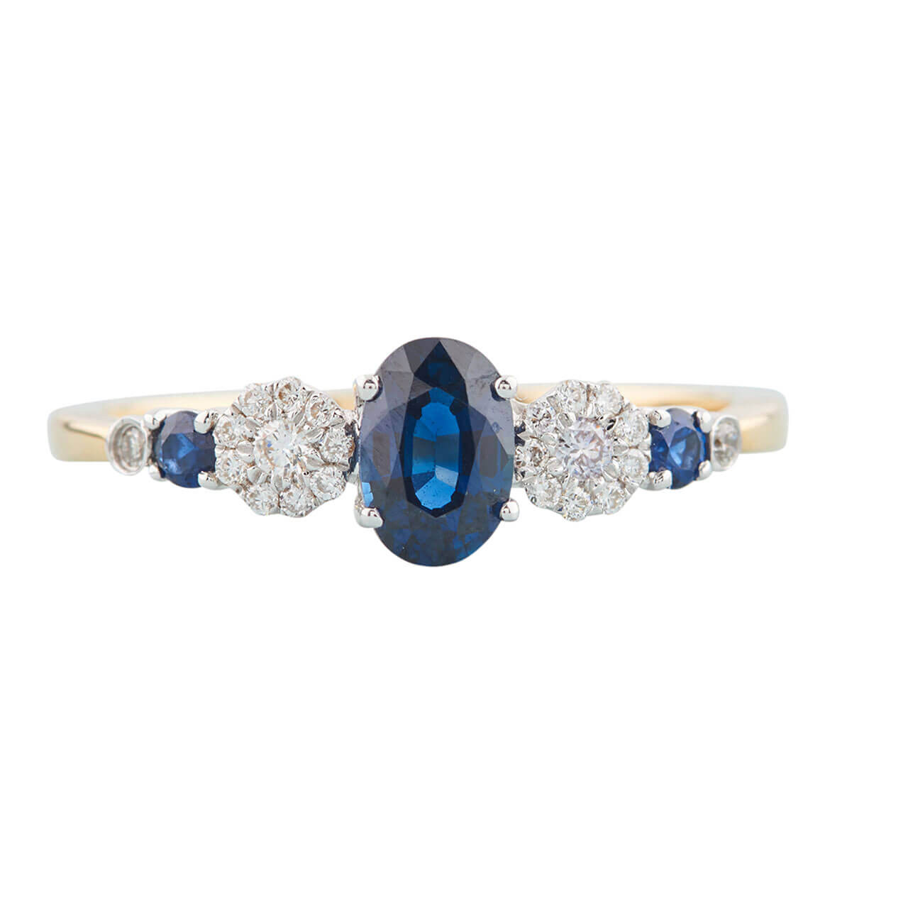 18ct Gold Oval Sapphire & Diamond Dress Ring | RH Jewellers