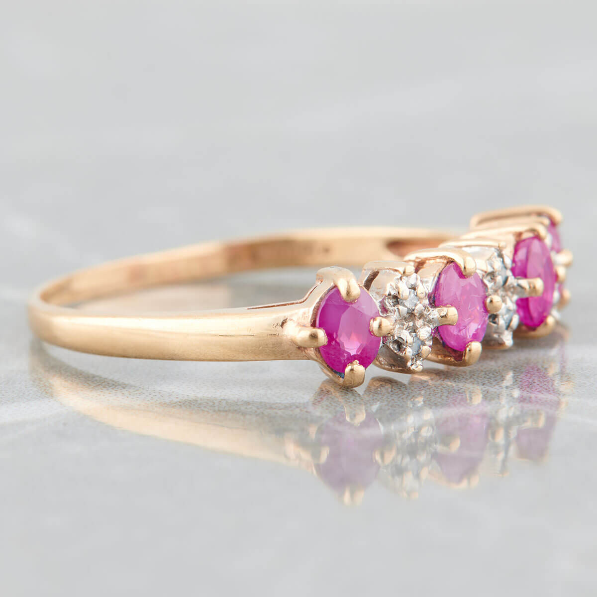 Second Hand Oval Ruby & Diamond Eternity Ring | RH Jewellers