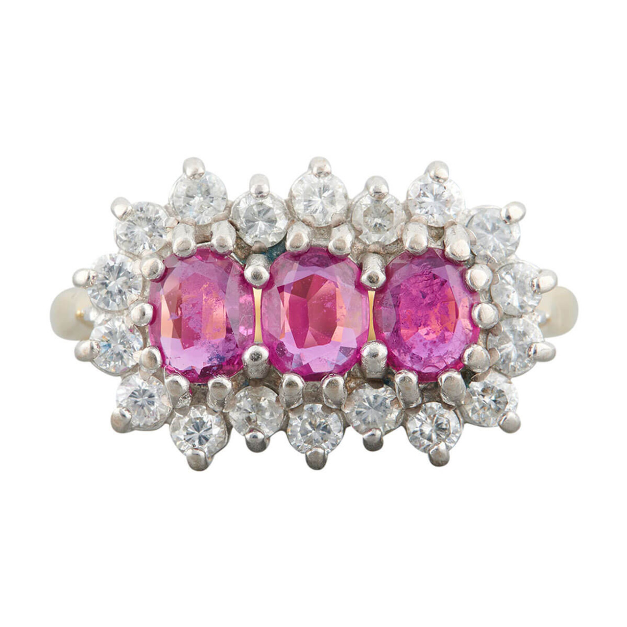 Second Hand Ruby & Diamond Cluster Ring | RH Jewellers