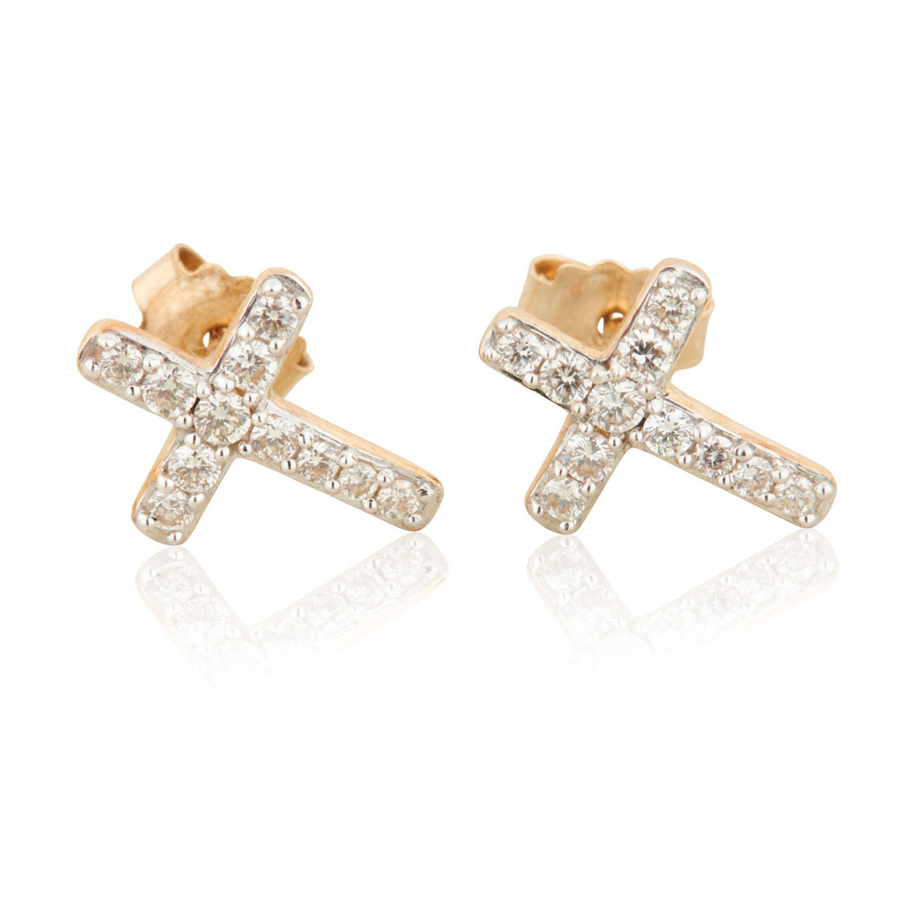 D for Diamond Cross Earrings E5156 | Christening Jewellery