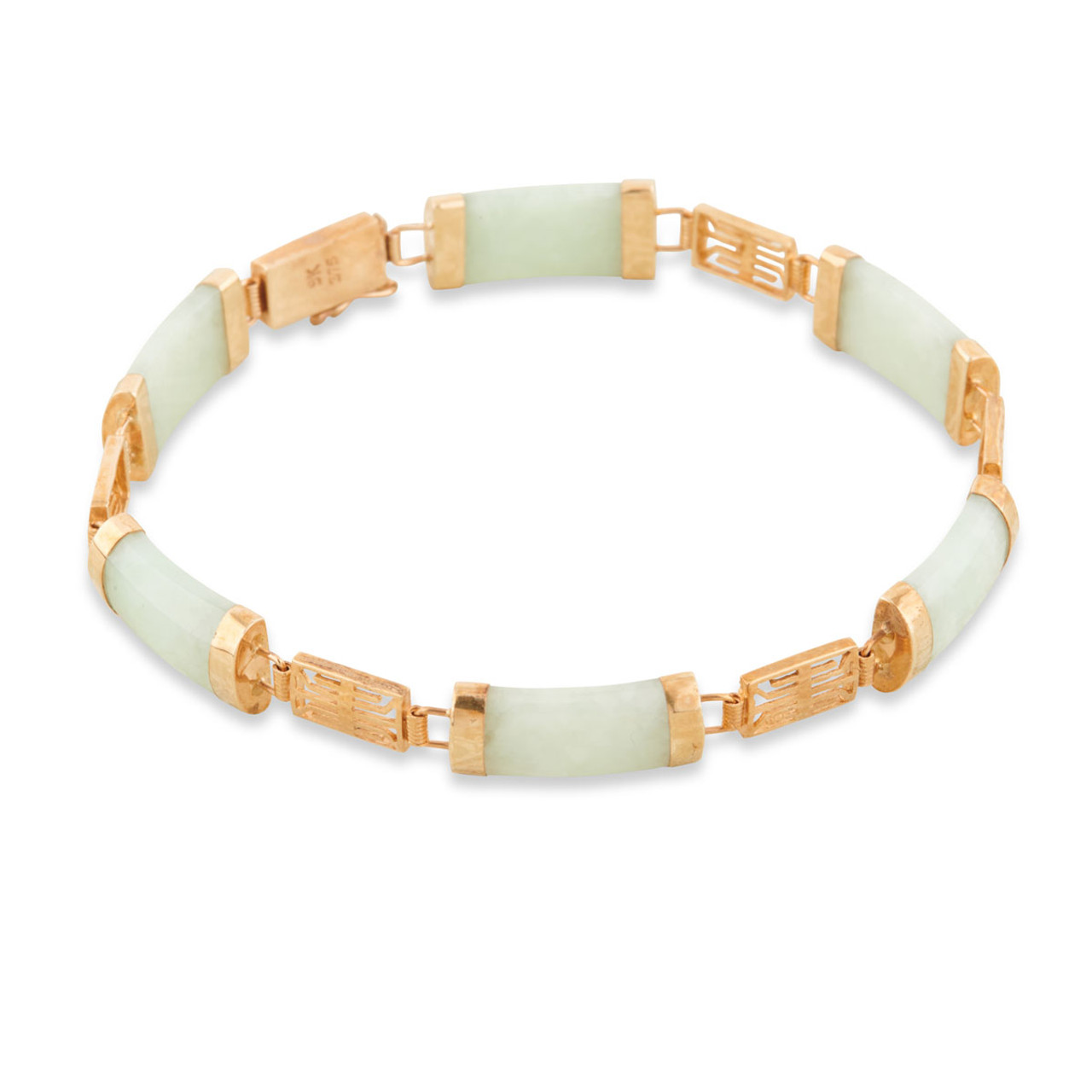 Spiritual Beads Bracelet with Nephrite Jade and 18K Yellow Gold  BC Clark