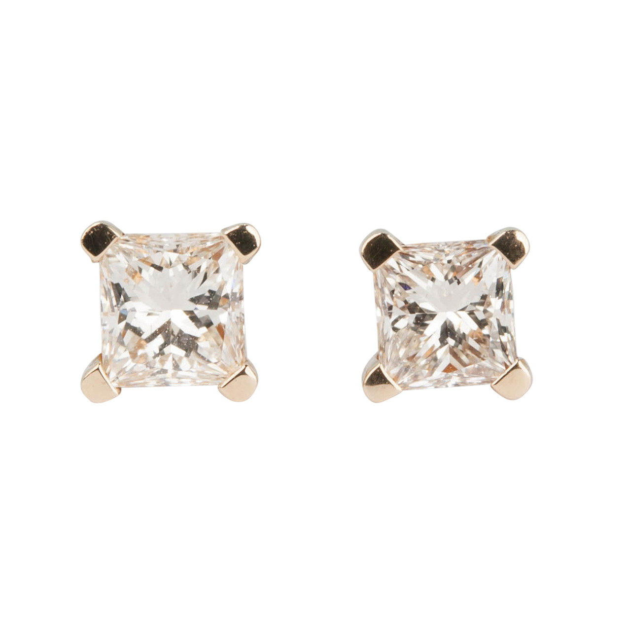 9ct White Gold 3mm Princess Cut Cubic Zirconia Stud Earrings  Shiels  Jewellers