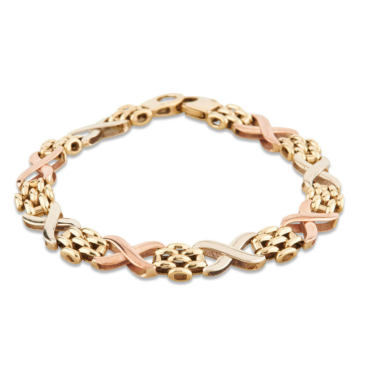 Twisted Rope 3 Color Gold Rose Gold Sterling Silver Handcrafted Bracel –  Spero London
