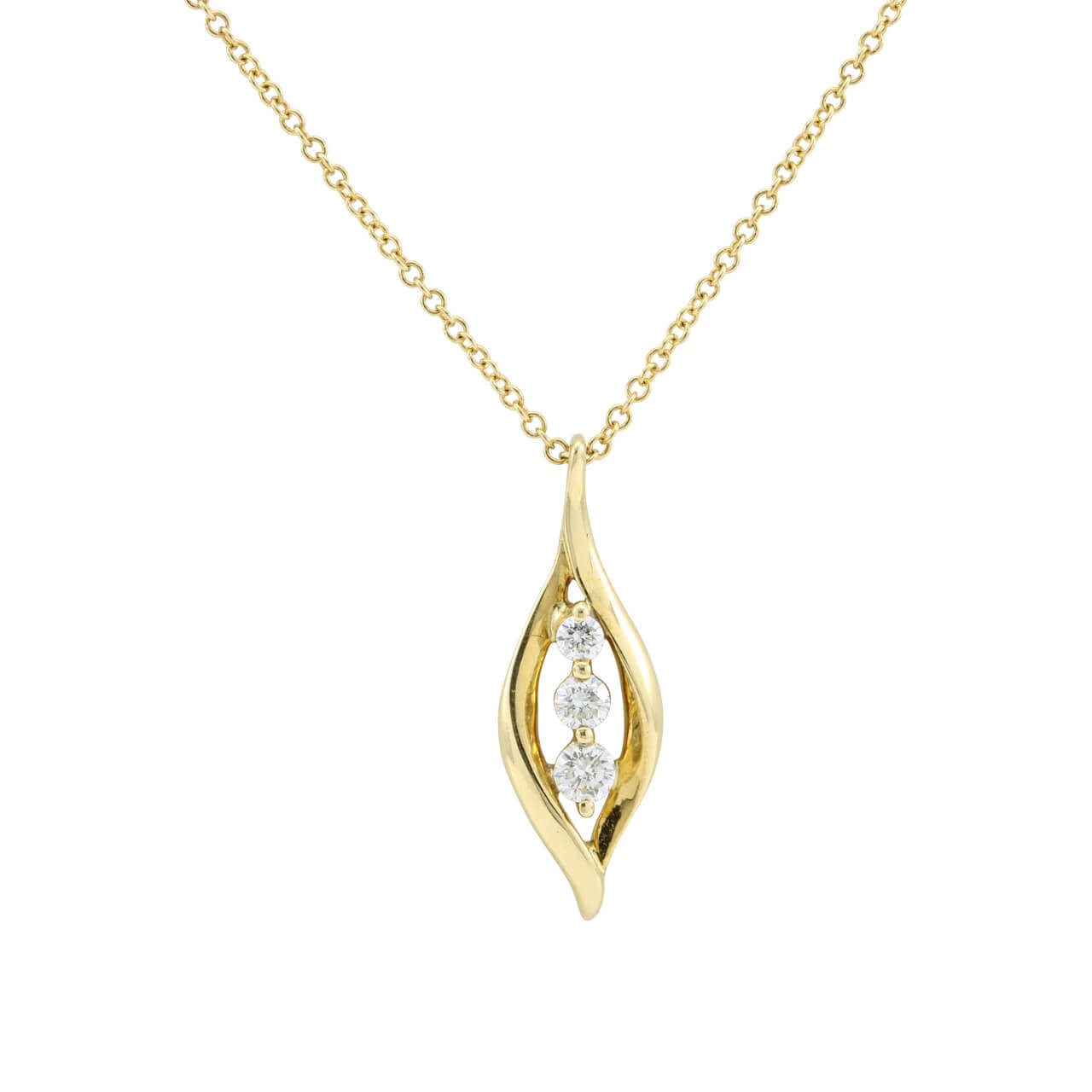 Pre-loved, 18ct Yellow+ White Gold Italian Diamond Necklace.