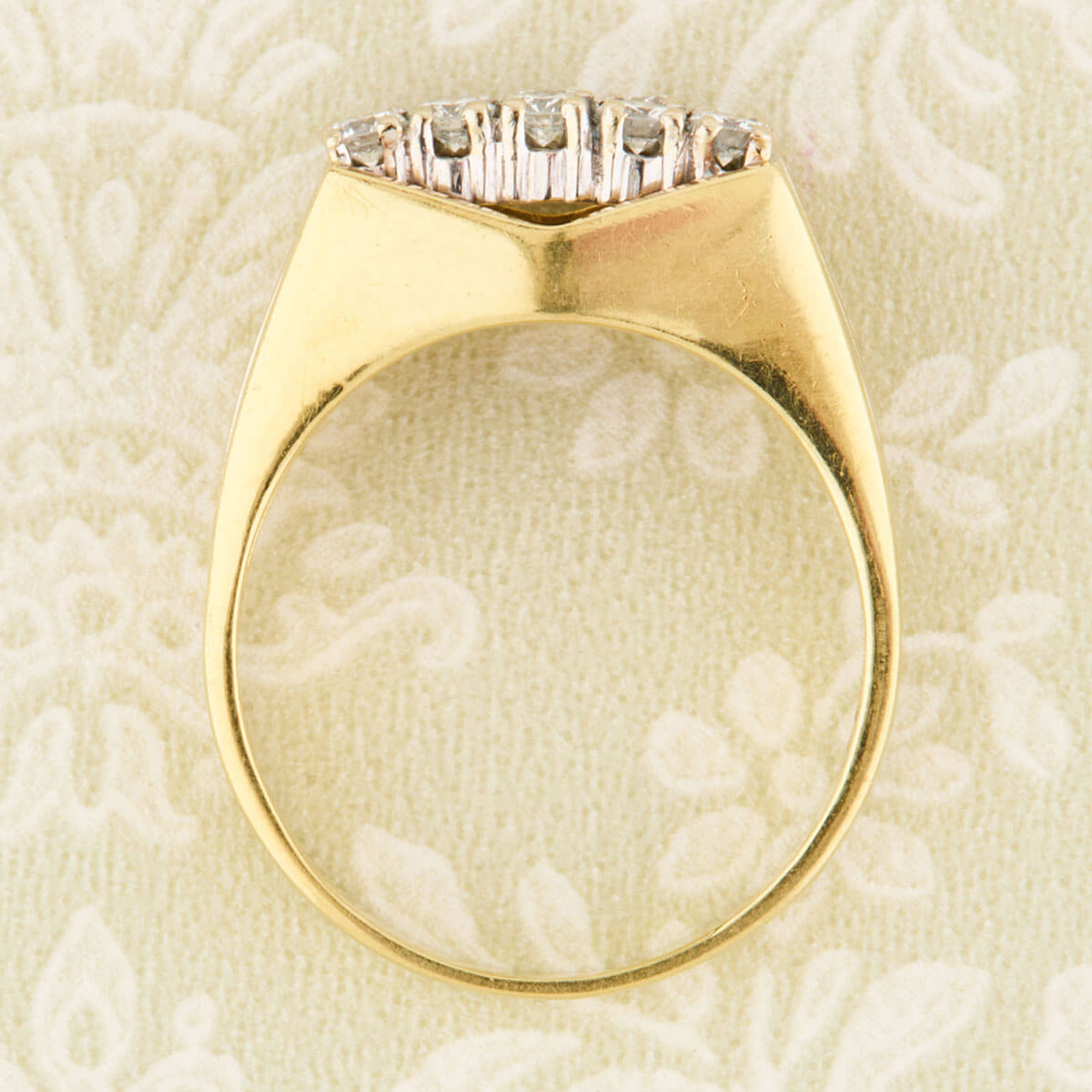 Second Hand 14ct Gold 2 Row Diamond Ring RH Jewellers