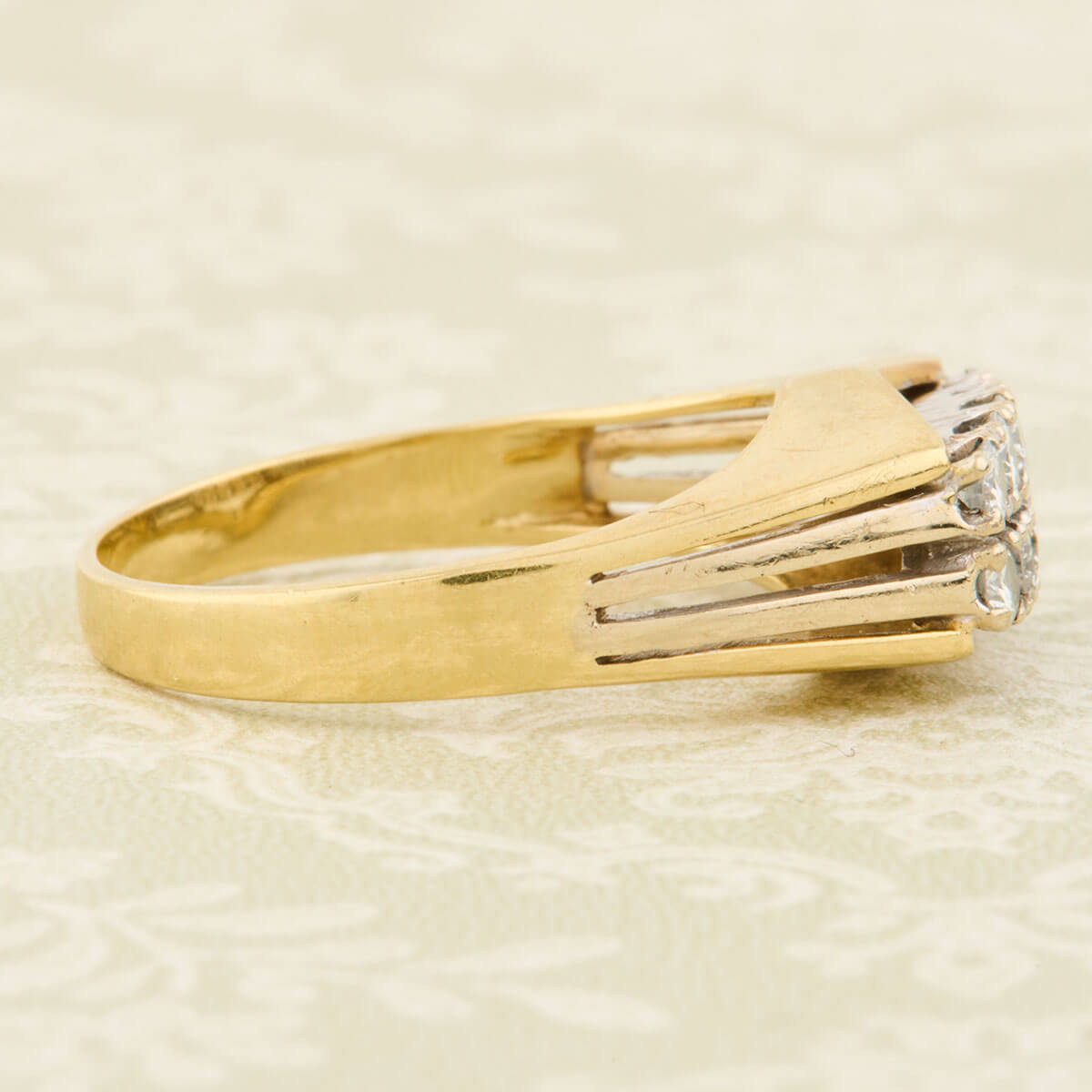 Second Hand 14ct Gold 2 Row Diamond Ring RH Jewellers