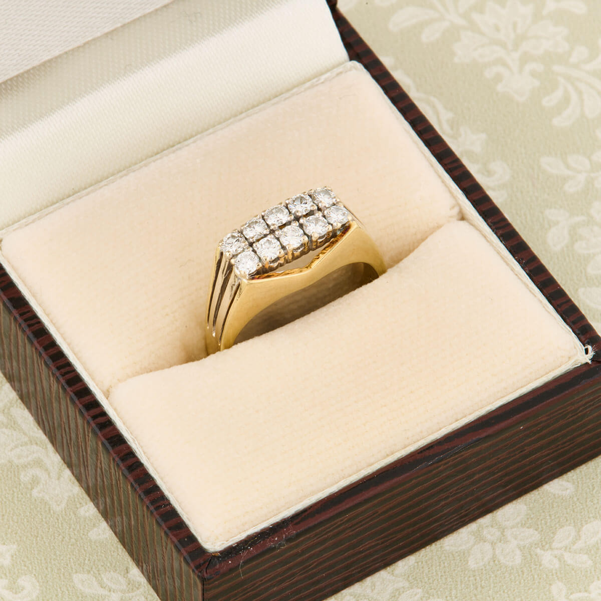 Second Hand 14ct Gold 2 Row Diamond Ring RH Jewellers